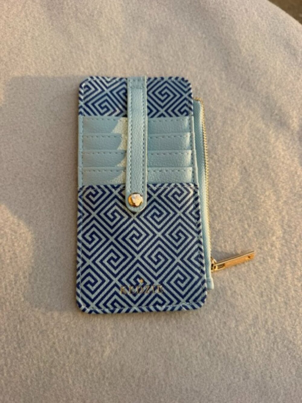 Kedzie Essentials Only Zippered Wallet (in the "Greek to Me" blue